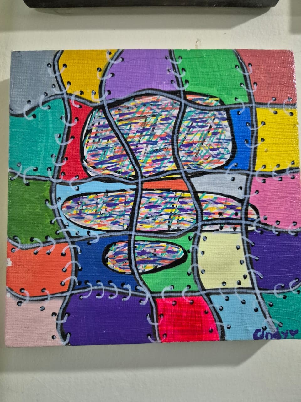 Textured painted artwork from the Be. Collection